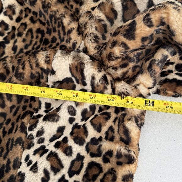 LOFT Sz 16 Plus Leopard Cheetah Print Faux Fur Coat Jacket Teddy Soft BEAUTIFUL - Picture 15 of 16